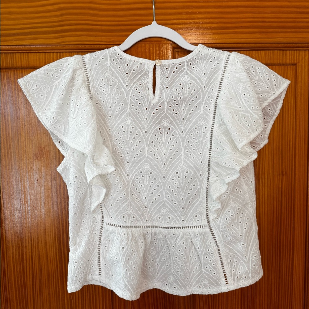 White Eyelet Embroidered Top - Picture 2 of 5
